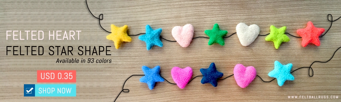 Felted Hearts and Stars